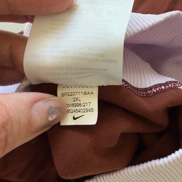 Nike Women’s High Rise Chocolate Brown Luxe Yoga Leggings Colorblock in Size XXL - Picture 12 of 13